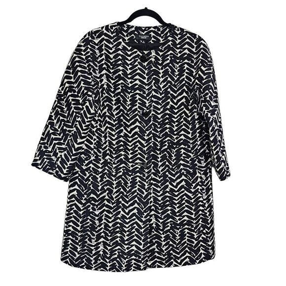 Talbots black & white button up jacket sz 12 - Picture 1 of 7